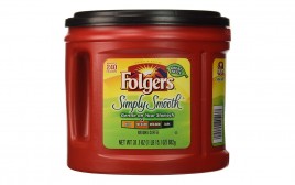 Folgers Simply Smooth, Ground Coffee  Plastic Jar  882 grams